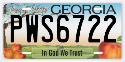 GA license plate PWS6722
