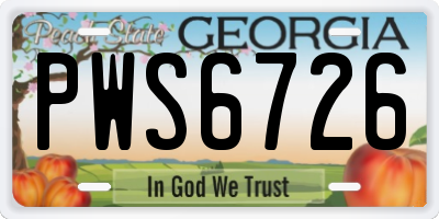 GA license plate PWS6726