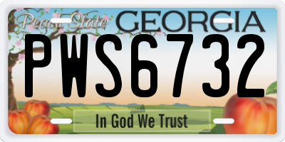 GA license plate PWS6732