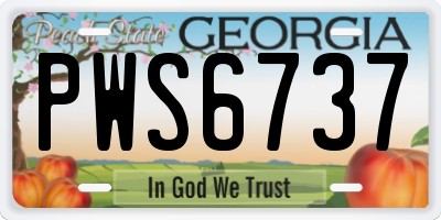 GA license plate PWS6737