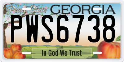 GA license plate PWS6738