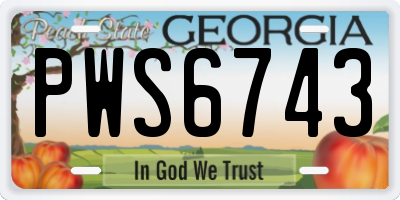 GA license plate PWS6743