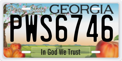 GA license plate PWS6746