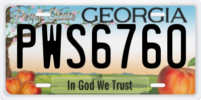GA license plate PWS6760