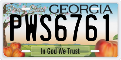 GA license plate PWS6761