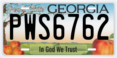 GA license plate PWS6762