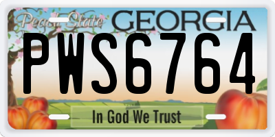 GA license plate PWS6764