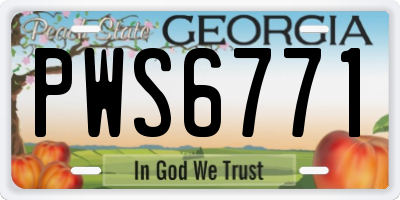 GA license plate PWS6771