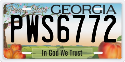 GA license plate PWS6772