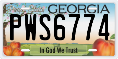 GA license plate PWS6774