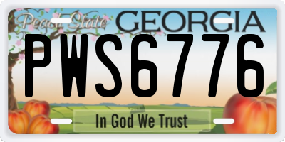 GA license plate PWS6776