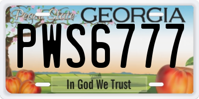 GA license plate PWS6777