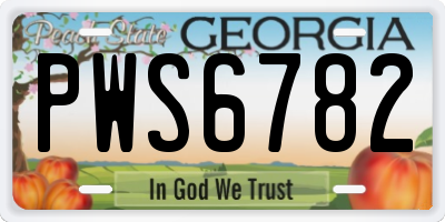 GA license plate PWS6782