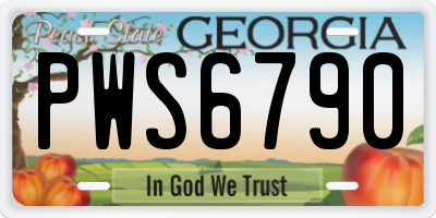 GA license plate PWS6790