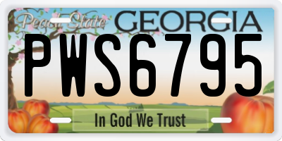 GA license plate PWS6795