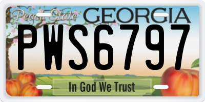 GA license plate PWS6797