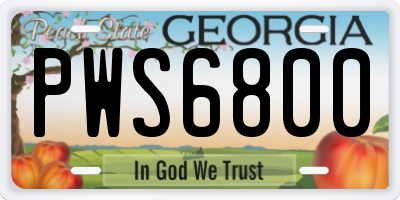 GA license plate PWS6800