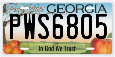 GA license plate PWS6805
