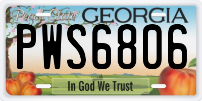 GA license plate PWS6806