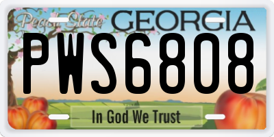 GA license plate PWS6808