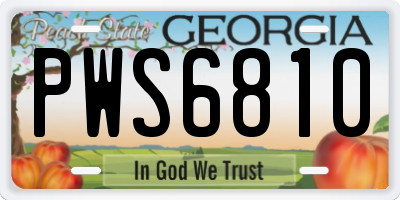 GA license plate PWS6810