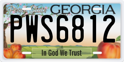 GA license plate PWS6812