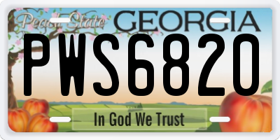 GA license plate PWS6820