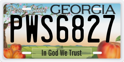 GA license plate PWS6827