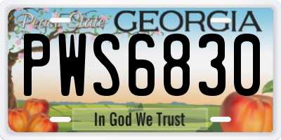 GA license plate PWS6830
