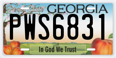 GA license plate PWS6831