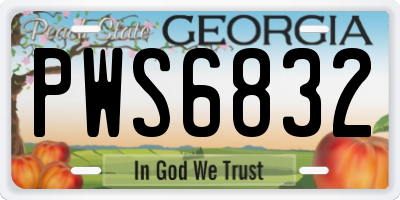GA license plate PWS6832