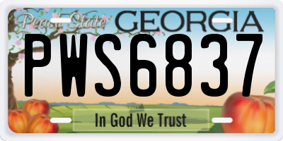 GA license plate PWS6837