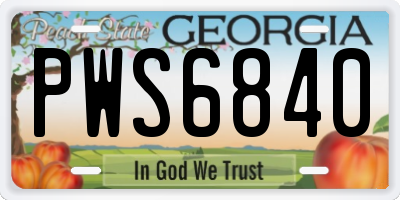 GA license plate PWS6840