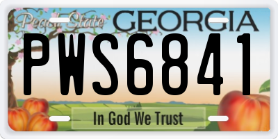 GA license plate PWS6841