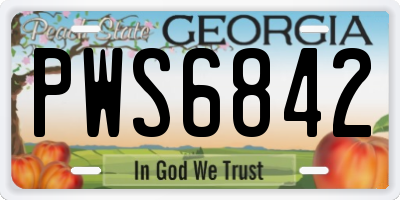 GA license plate PWS6842