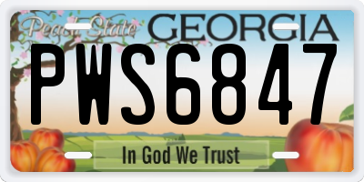 GA license plate PWS6847