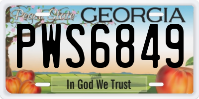 GA license plate PWS6849