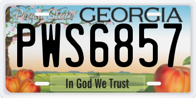 GA license plate PWS6857
