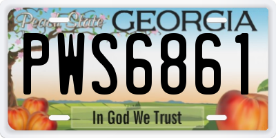 GA license plate PWS6861