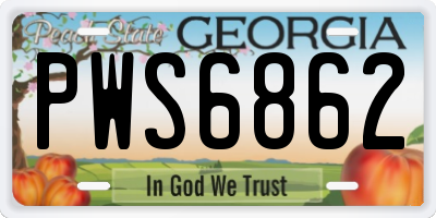 GA license plate PWS6862
