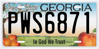 GA license plate PWS6871