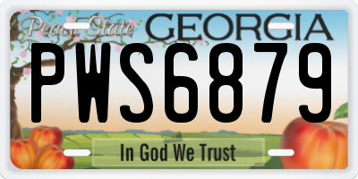 GA license plate PWS6879