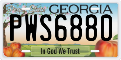 GA license plate PWS6880