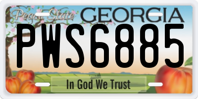 GA license plate PWS6885