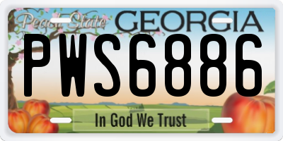 GA license plate PWS6886