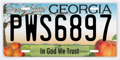 GA license plate PWS6897
