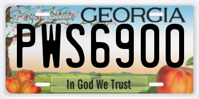GA license plate PWS6900