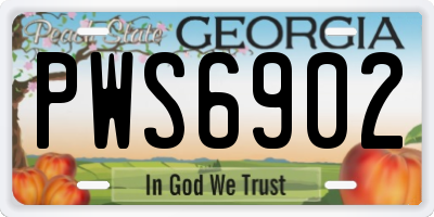 GA license plate PWS6902