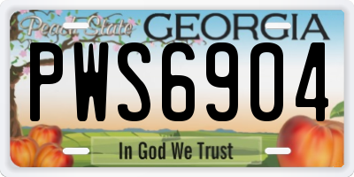 GA license plate PWS6904