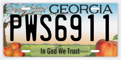GA license plate PWS6911